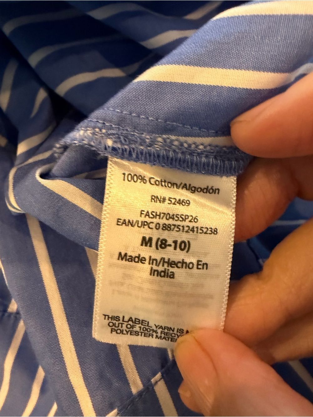 Free Assembly Blue Striped Long Sleeve Shirt Pleated  Dress Self-Tie Waist M - Picture 5 of 6